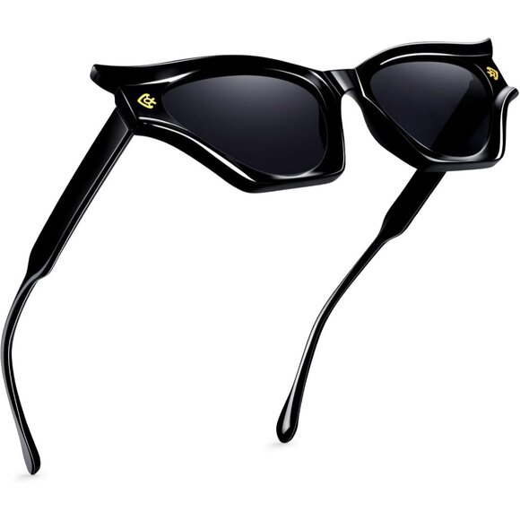 Cat Eye Sunglasses for Women Modern Retro Style Fashion Decorative Bat Shades - Picture 2 of 4